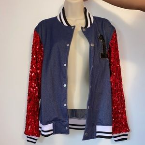 sequin letterman dress